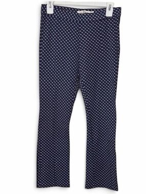Tory Burch Sport Navy and White Patterned Flare Pants Size Small Petite